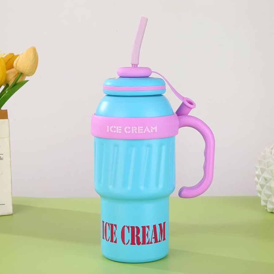 Stainless Steel Cute Ice Cream Tumbler Water Bottle