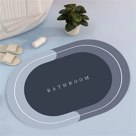 Bath Mat Water Absorbent Non-Slip Oval Shape