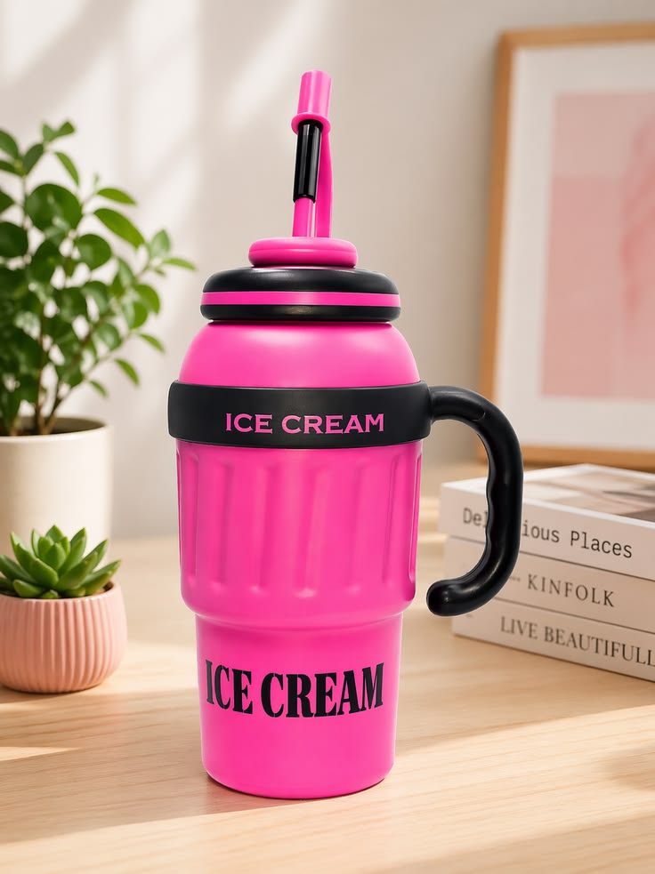 Stainless Steel Cute Ice Cream Tumbler Water Bottle