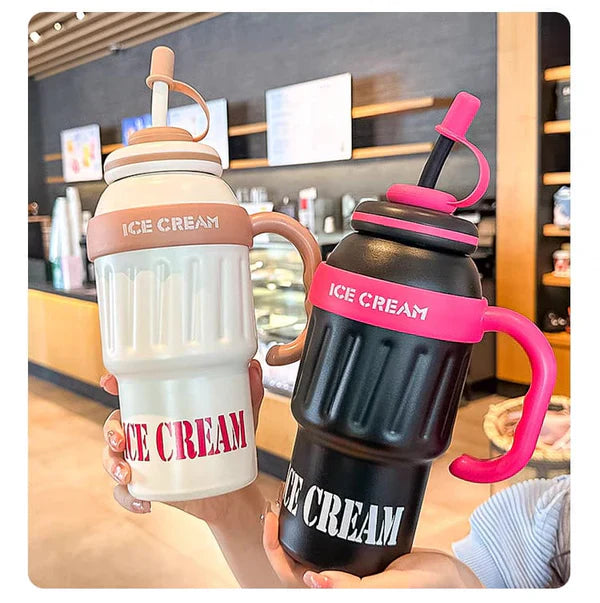 Stainless Steel Cute Ice Cream Tumbler Water Bottle