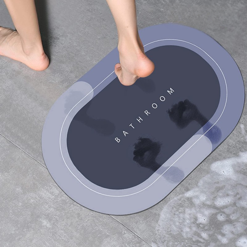 Bath Mat Water Absorbent Non-Slip Oval Shape