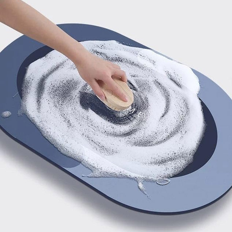 Bath Mat Water Absorbent Non-Slip Oval Shape