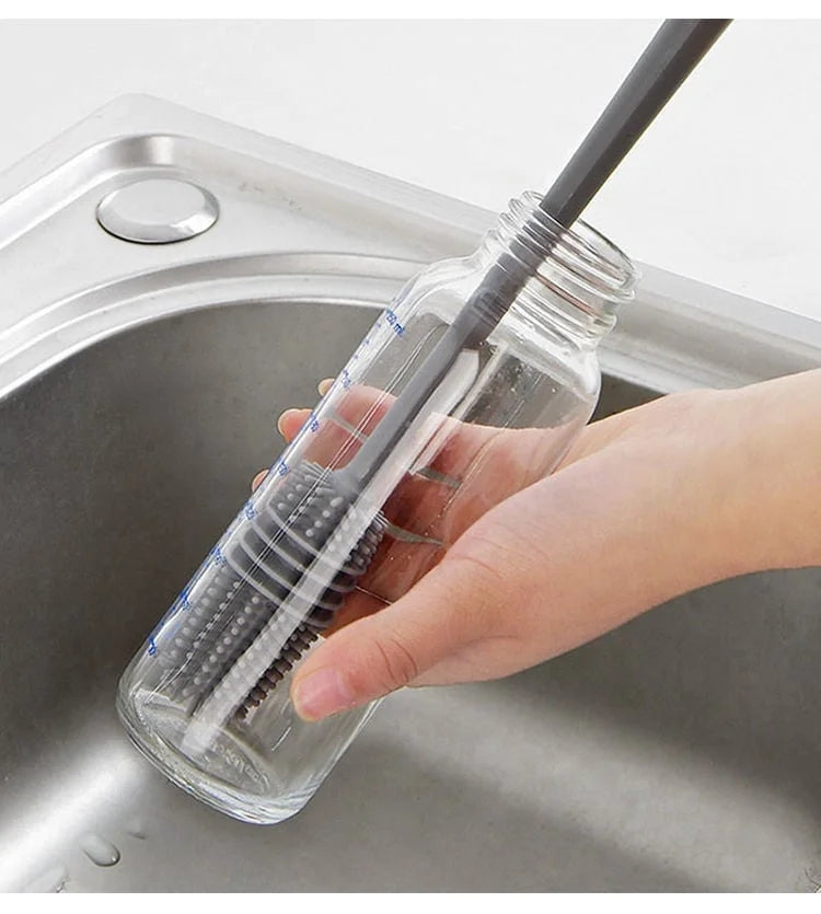 Silicone long handle cup brush