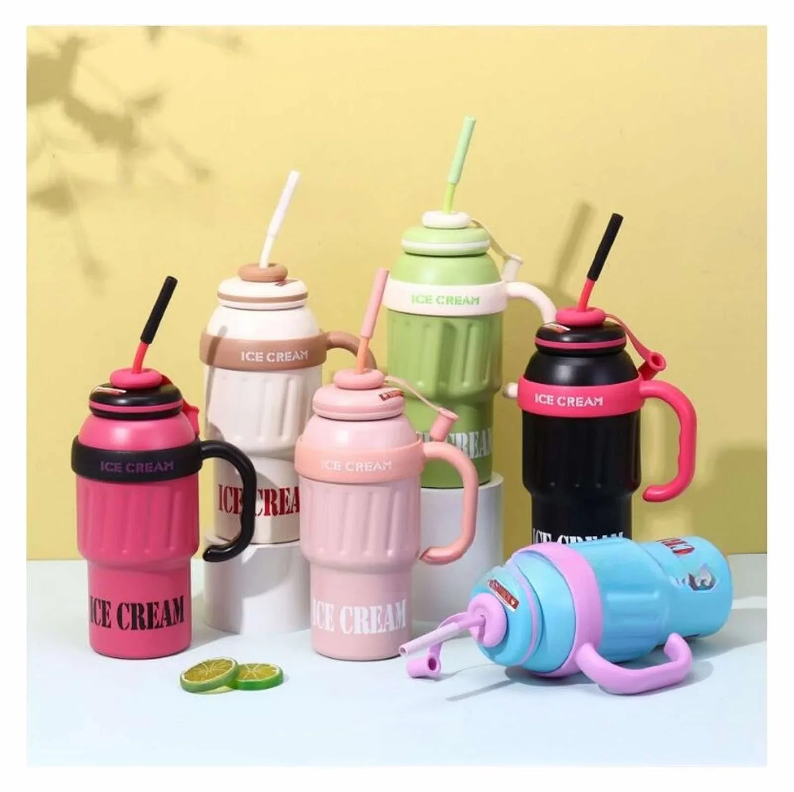 Stainless Steel Cute Ice Cream Tumbler Water Bottle
