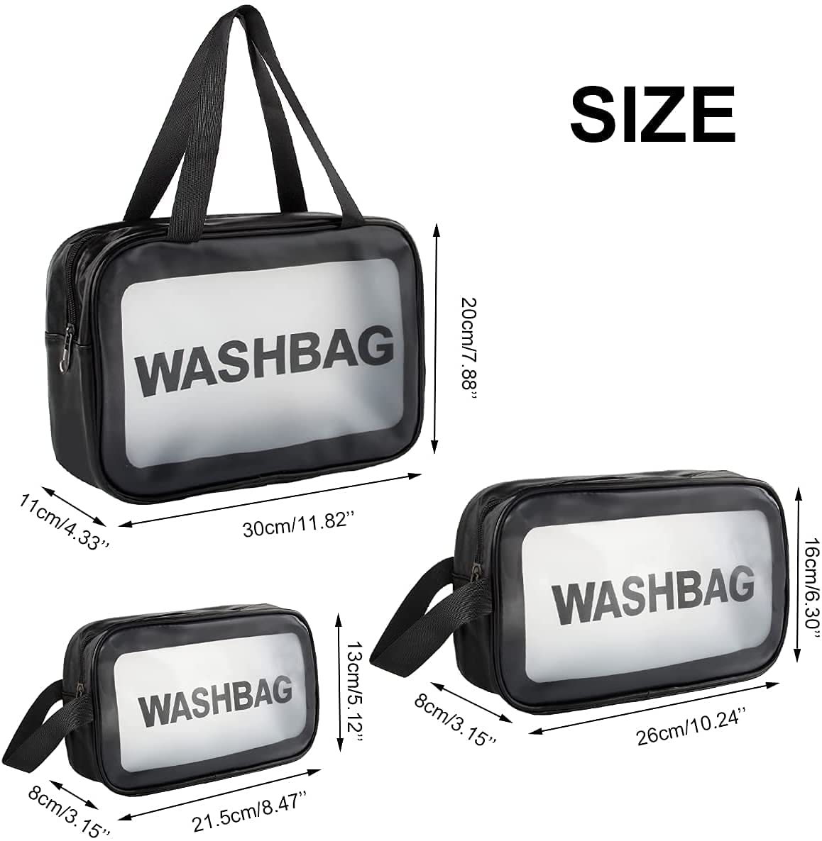 3 Pc Wash Bag Set