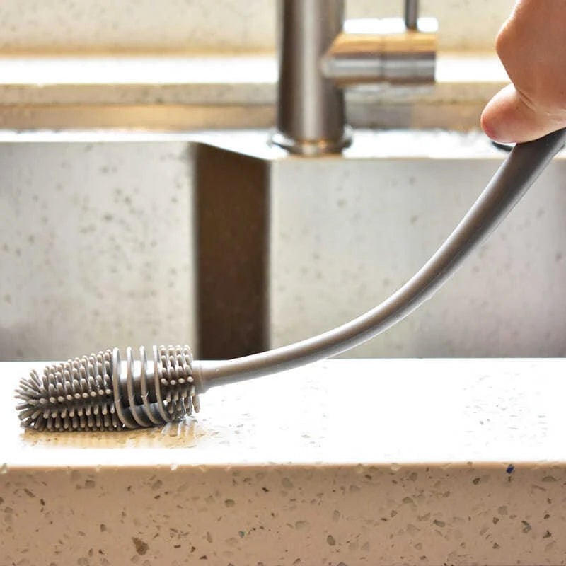 Silicone long handle cup brush