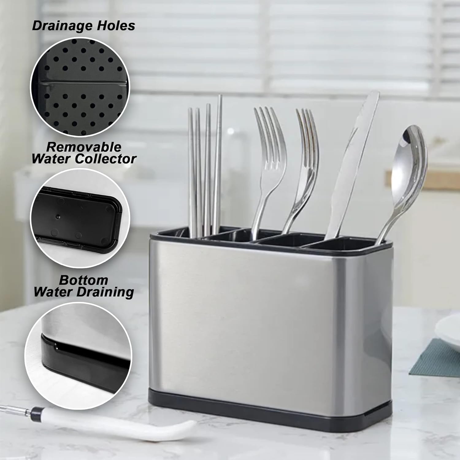 Kitchen Stainless Steel Cutlery Holder