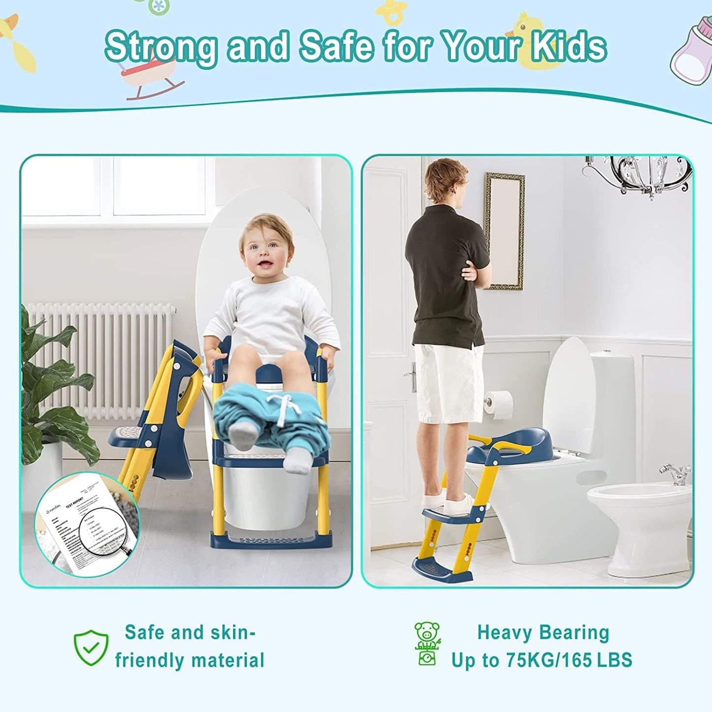 Toilet Potty Training Seat with Step Stool Ladder