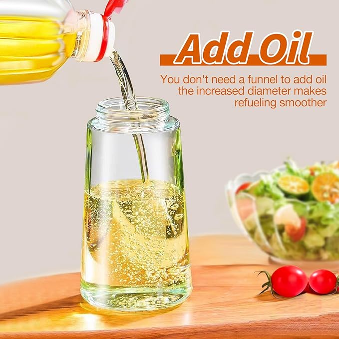2 in 1 Glass Oil Sprayer & Dispenser  + 🎁 FREE  Oil Bottle with Nylon Brush