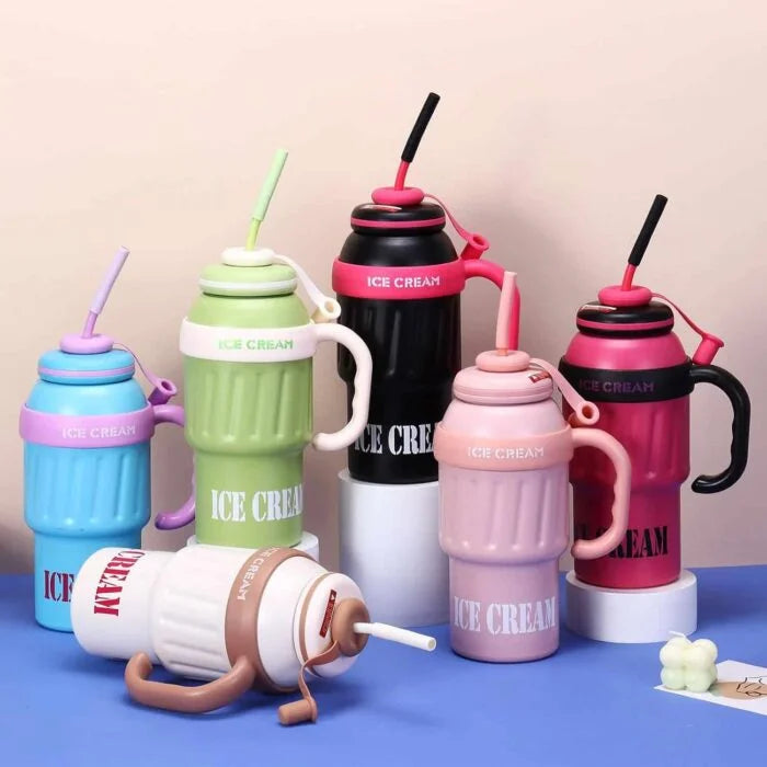 Stainless Steel Cute Ice Cream Tumbler Water Bottle