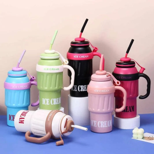 Stainless Steel Cute Ice Cream Tumbler Water Bottle