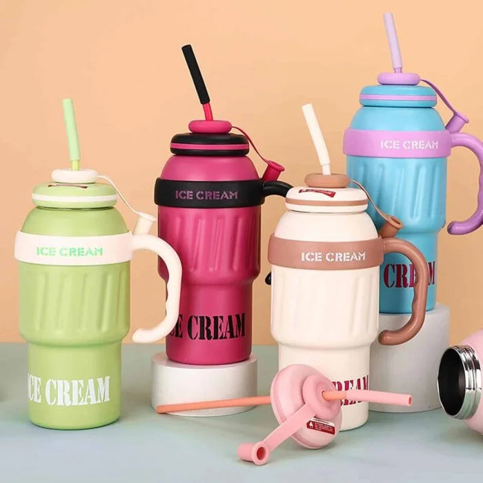 Stainless Steel Cute Ice Cream Tumbler Water Bottle
