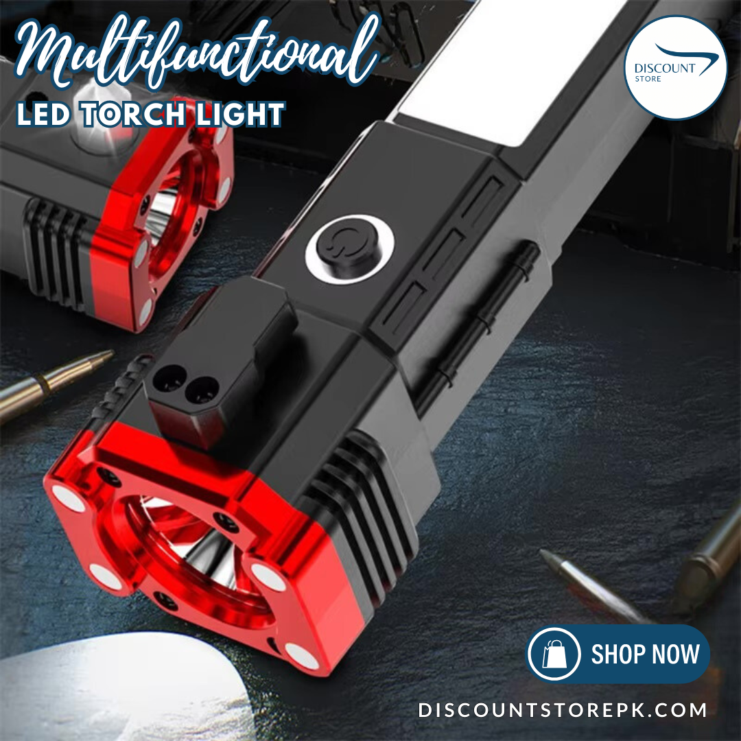 Multifunctional LED Torch Light With Powerbank - (IMPORTED)