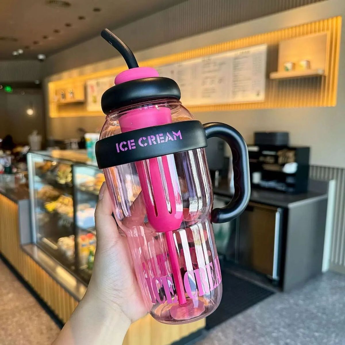 1200ML Ice Cream Large Capacity Water Bottle