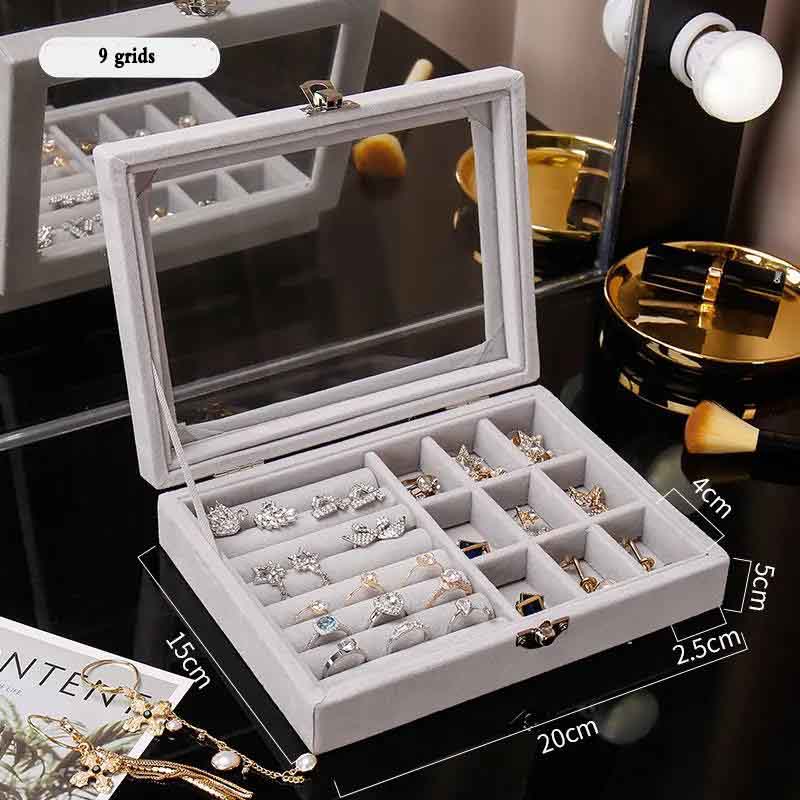 Portable Velvet Jewelry Box  Display Organizer