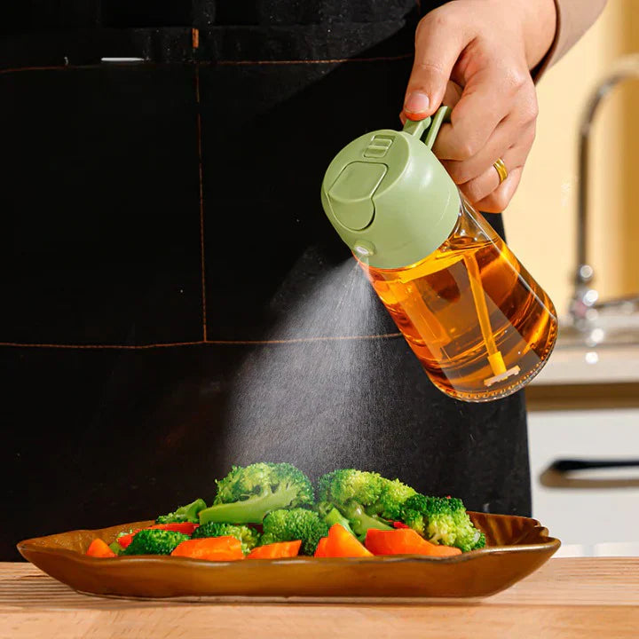 2 in 1 Glass Oil Sprayer & Dispenser  + 🎁 FREE  Oil Bottle with Nylon Brush