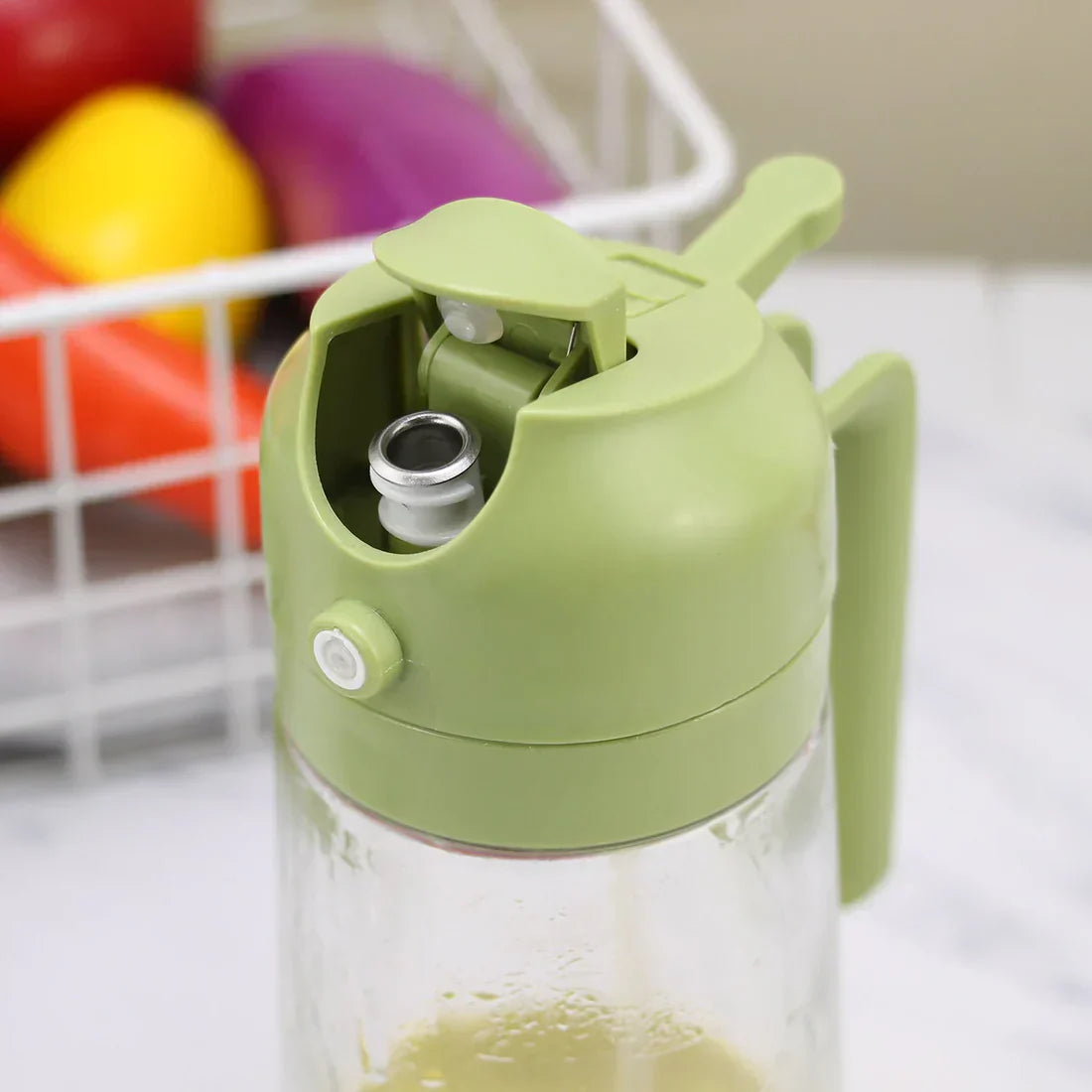 2 in 1 Glass Oil Sprayer & Dispenser  + 🎁 FREE  Oil Bottle with Nylon Brush