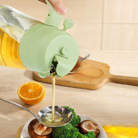 2 in 1 Glass Oil Sprayer & Dispenser  + 🎁 FREE  Oil Bottle with Nylon Brush