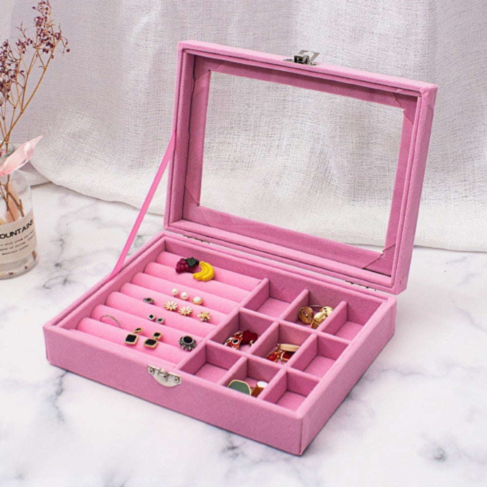Portable Velvet Jewelry Box  Display Organizer