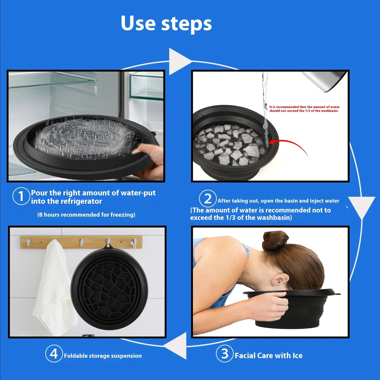 Foldable Silicone Beauty Ice Bowl for Facial Skincare