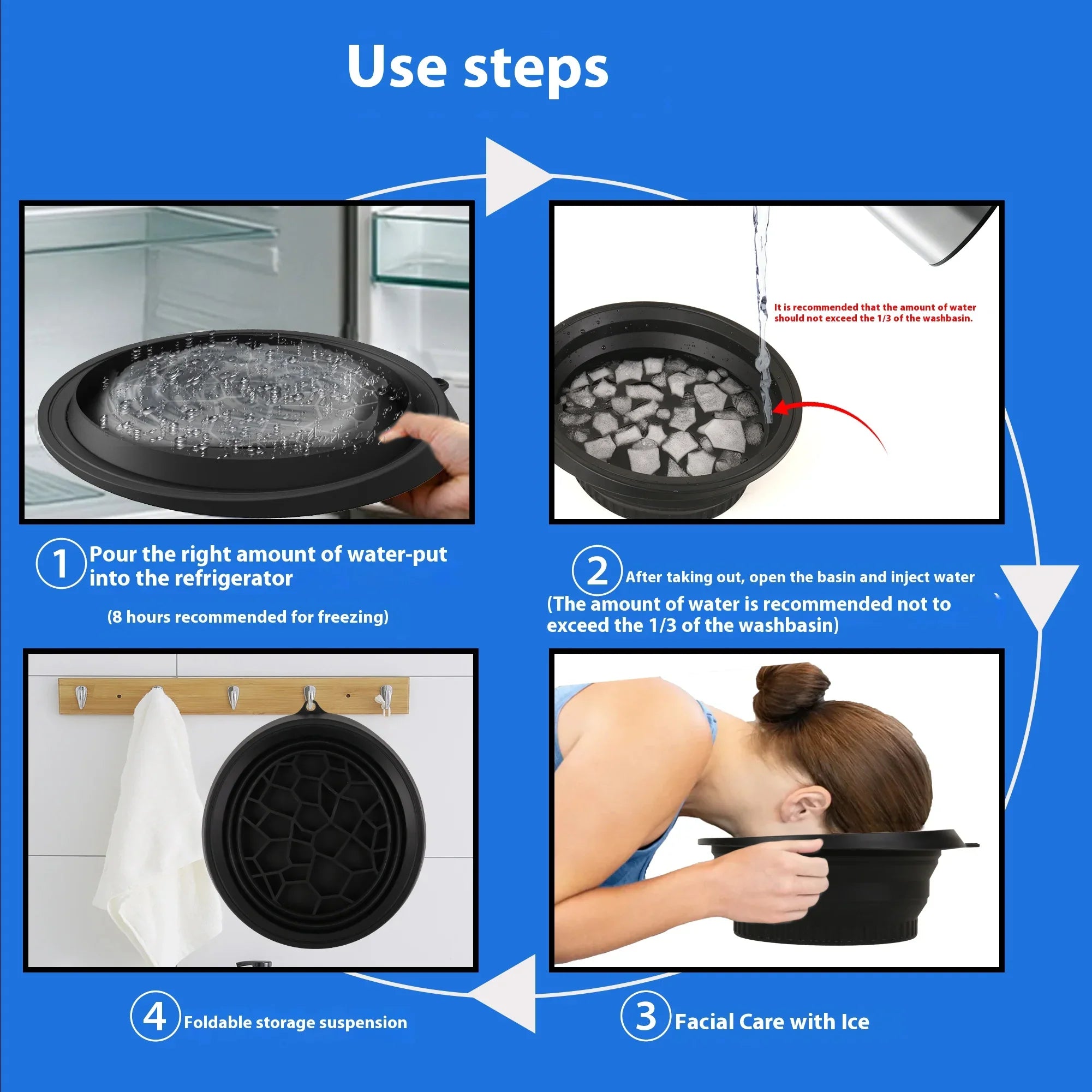Foldable Silicone Beauty Ice Bowl for Facial Skincare