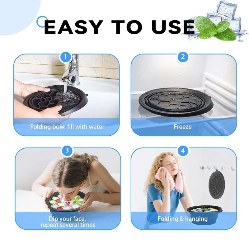 Foldable Silicone Beauty Ice Bowl for Facial Skincare