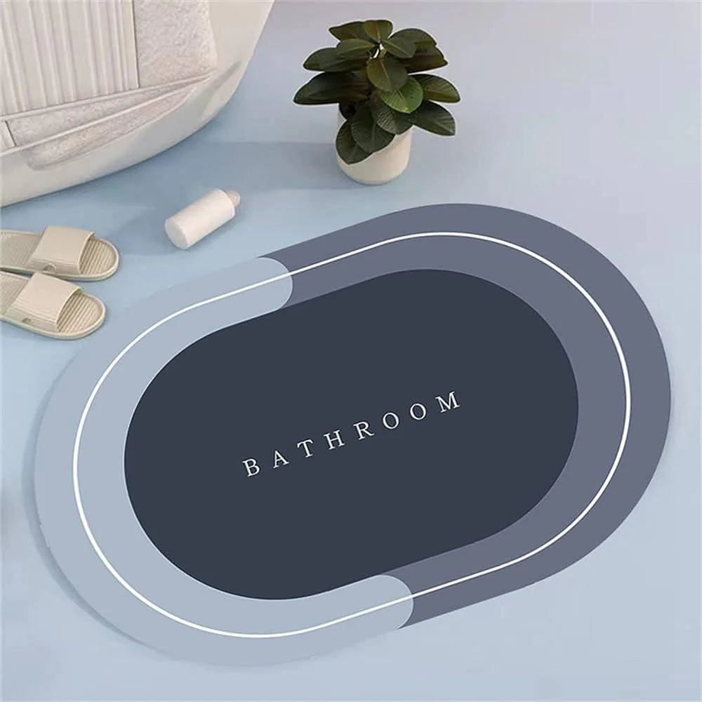 Bath Mat Water Absorbent Non-Slip Oval Shape