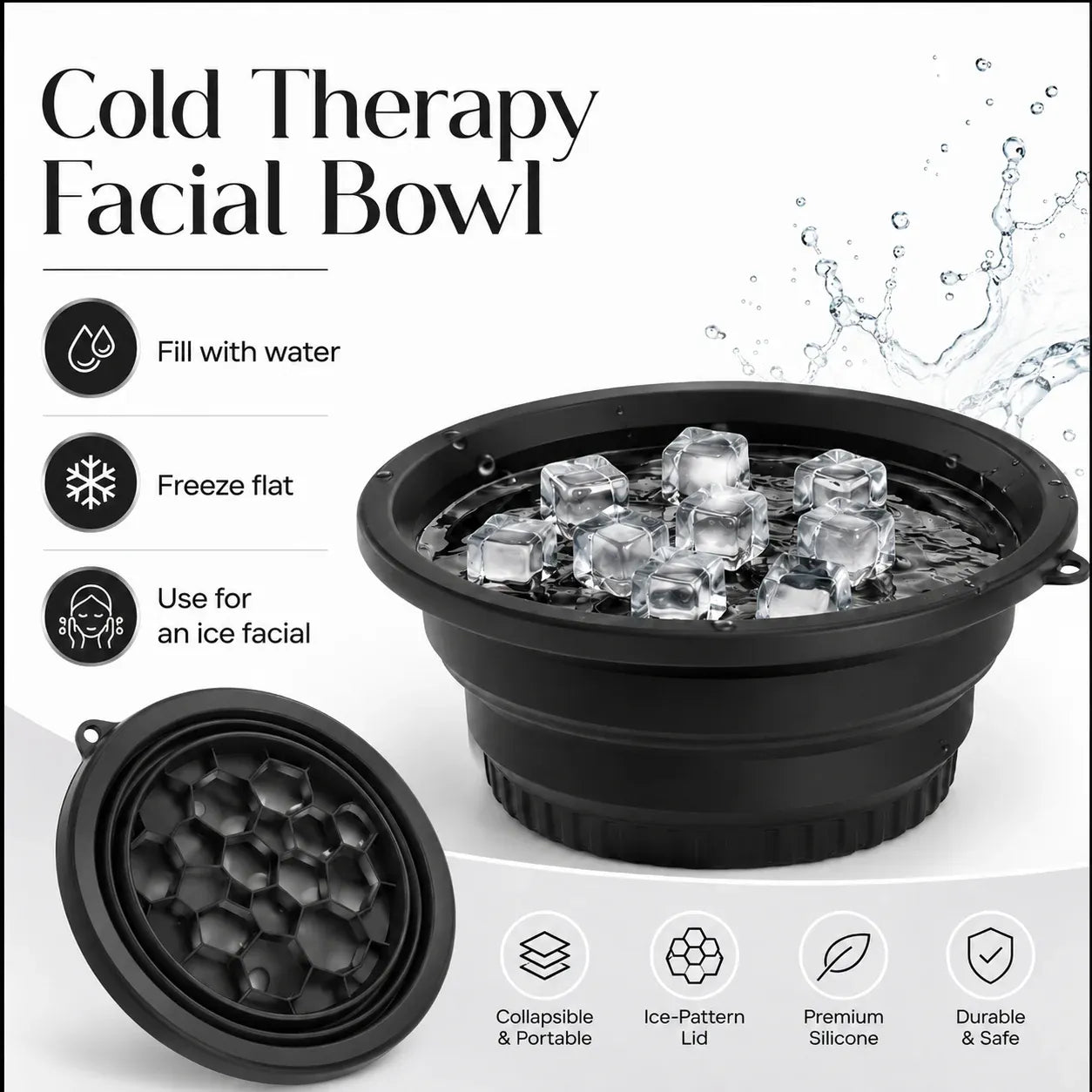 Foldable Silicone Beauty Ice Bowl for Facial Skincare