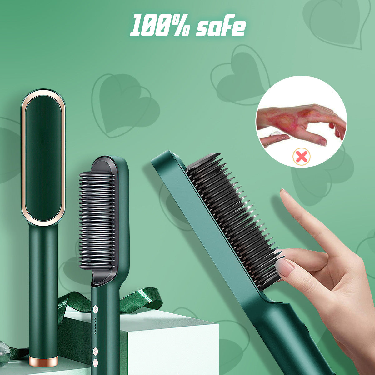 2-in-1 Multi-speed Electric Hair Straightening Brush Comb