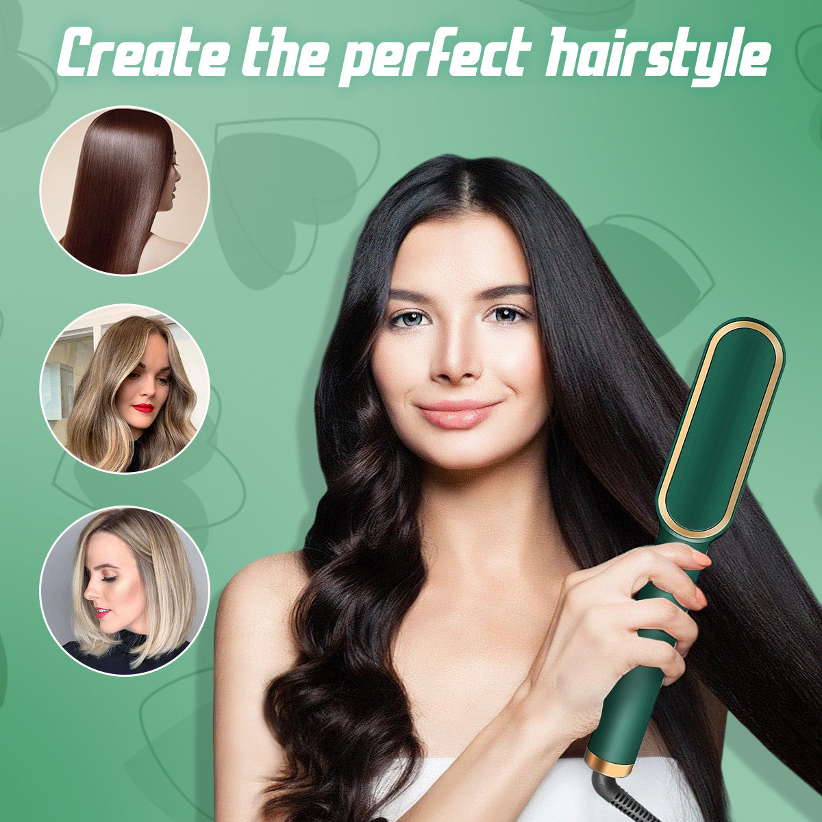 2-in-1 Multi-speed Electric Hair Straightening Brush Comb