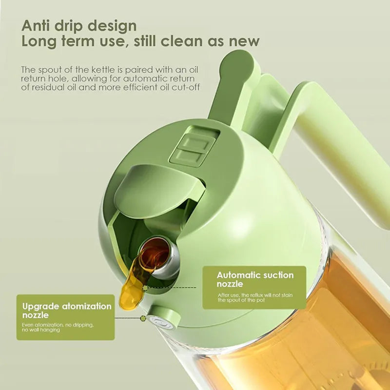 2 in 1 Glass Oil Sprayer & Dispenser  + 🎁 FREE  Oil Bottle with Nylon Brush