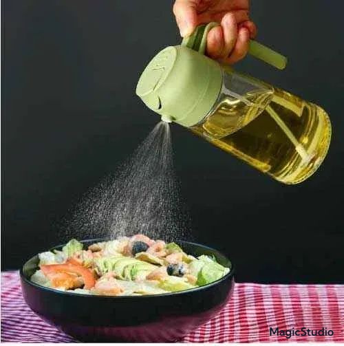 2 in 1 Glass Oil Sprayer & Dispenser  + 🎁 FREE  Oil Bottle with Nylon Brush
