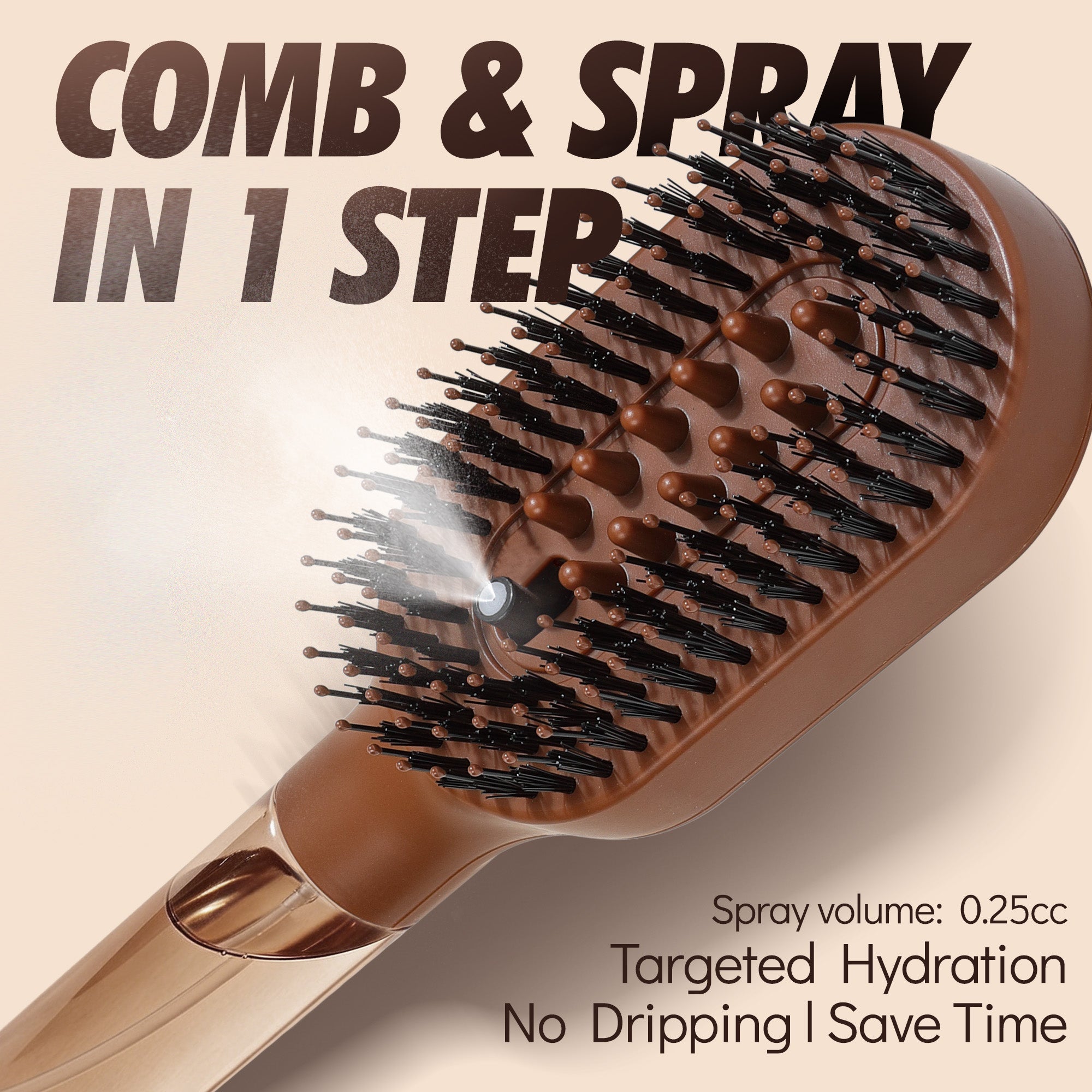 MistBrush™ 3-in-1 Misting Hair Brush – Spray, Detangle & Massage