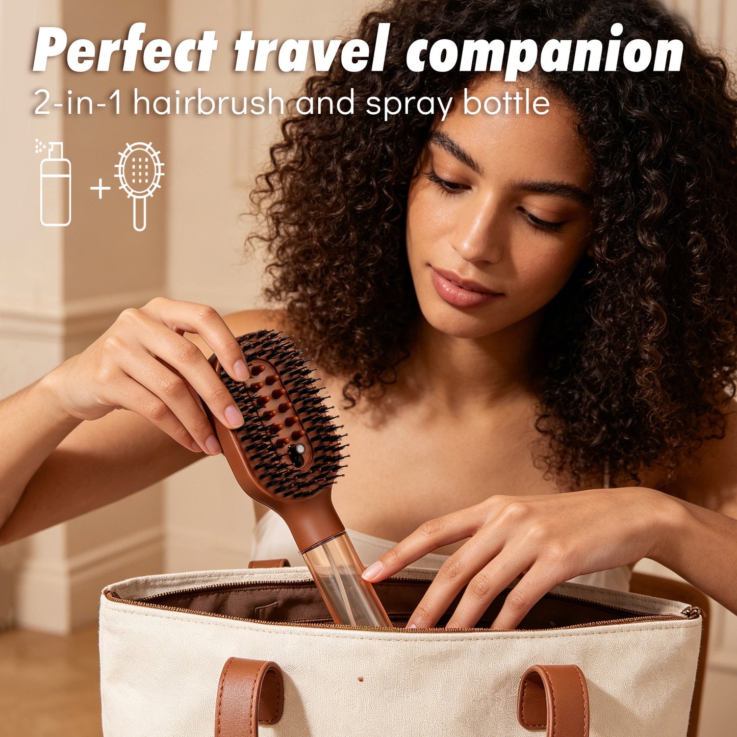 MistBrush™ 3-in-1 Misting Hair Brush – Spray, Detangle & Massage