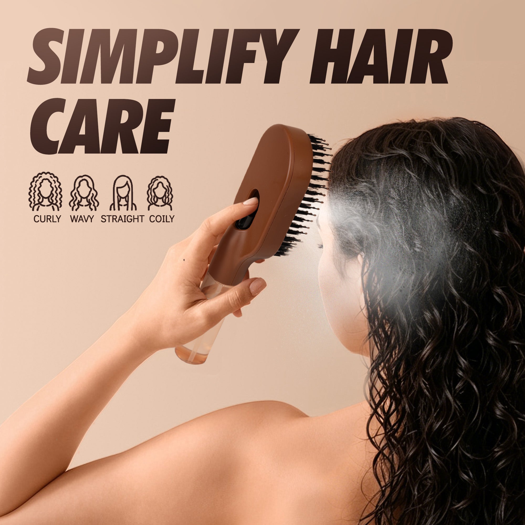 MistBrush™ 3-in-1 Misting Hair Brush – Spray, Detangle & Massage