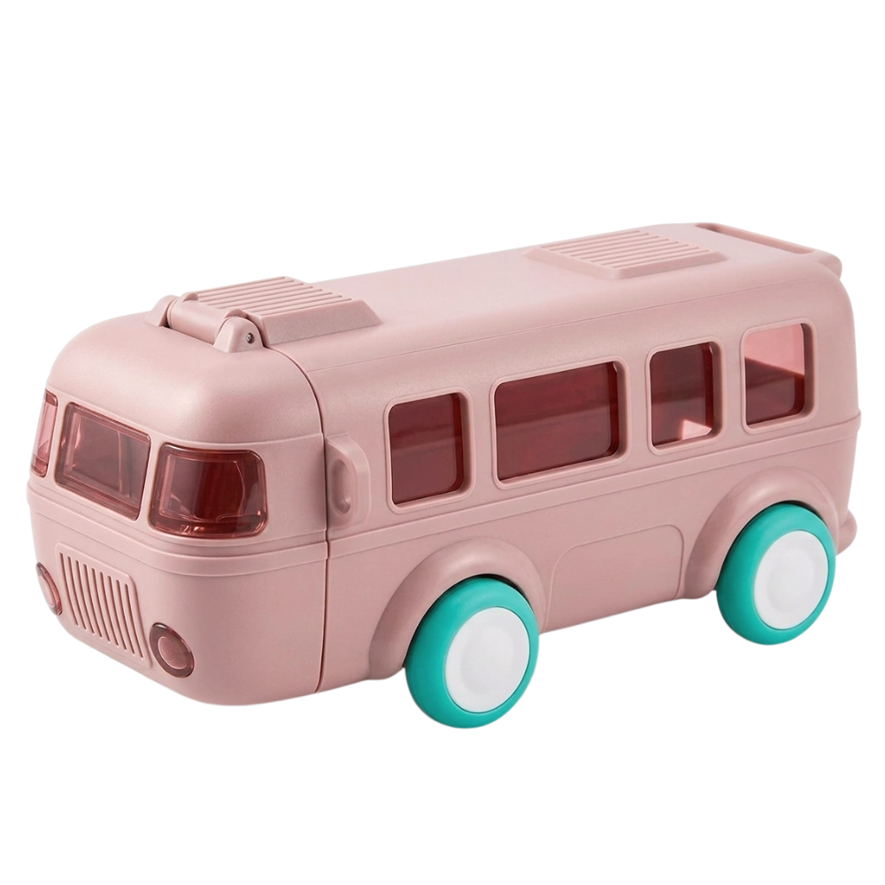 Bus Shape Water Bottle With Straw for Kids (500ml)